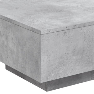 Couchtisch Betongrau mit LED-Leuchten 55x55 cm