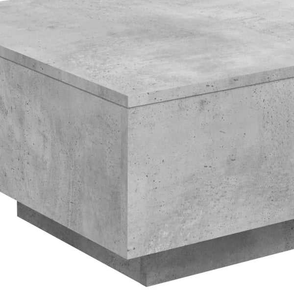 Couchtisch Betongrau mit LED-Leuchten 55x55 cm