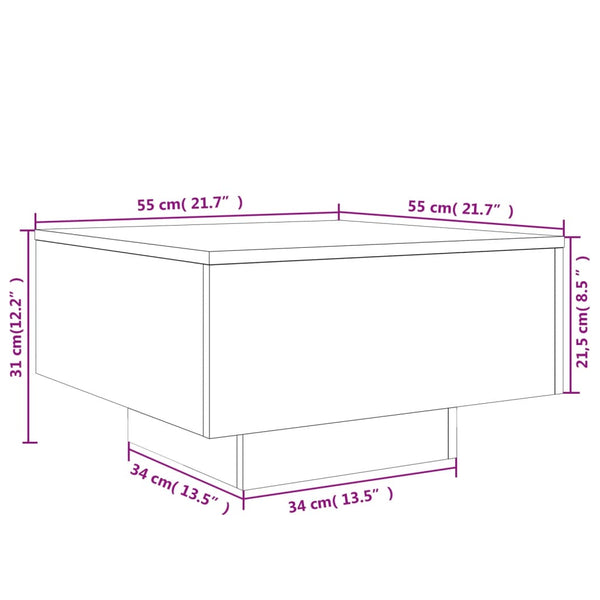 Couchtisch Grau Sonoma mit LED