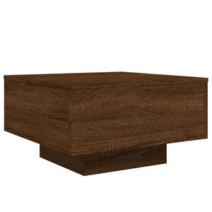 Couchtisch mit LED Braun Eichen-Optik 55x55 cm