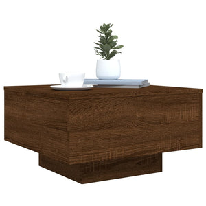 Couchtisch mit LED Braun Eichen-Optik 55x55 cm
