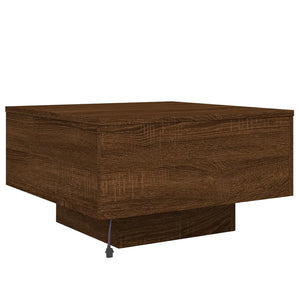 Couchtisch mit LED Braun Eichen-Optik 55x55 cm