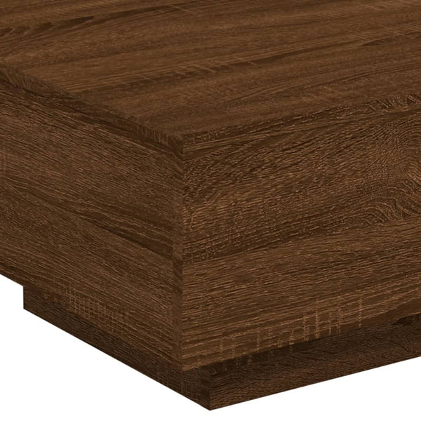 Couchtisch mit LED Braun Eichen-Optik 55x55 cm