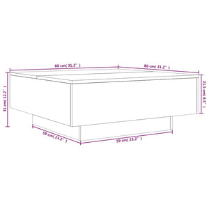 Schwarzer Couchtisch 80x80 cm
