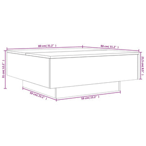Couchtisch Grau Sonoma 80x80 cm