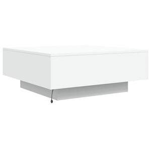 Couchtisch Weiß mit LED 80x80 cm