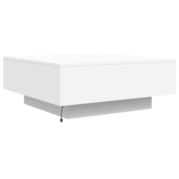 Couchtisch Weiß mit LED 80x80 cm