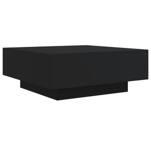 Couchtisch Schwarz mit LED 80x80 cm
