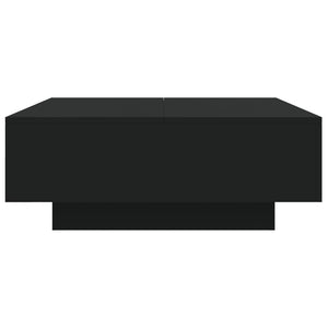 Couchtisch Schwarz mit LED 80x80 cm