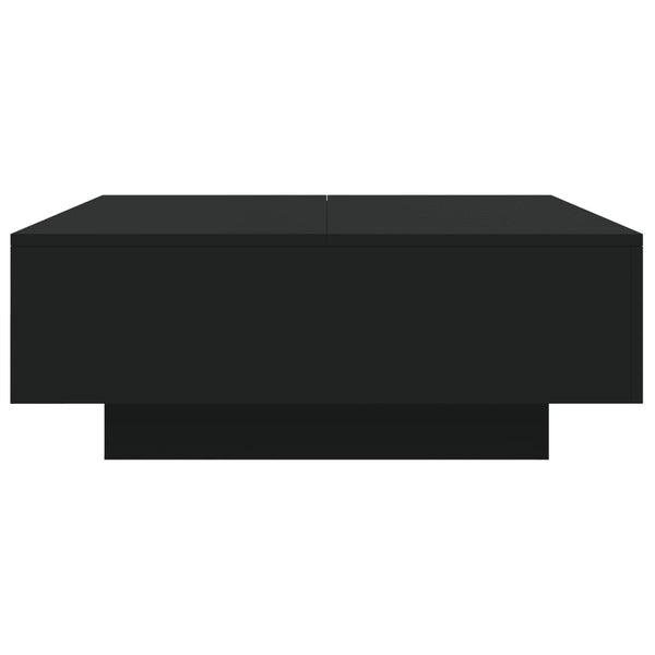 Couchtisch Schwarz mit LED 80x80 cm