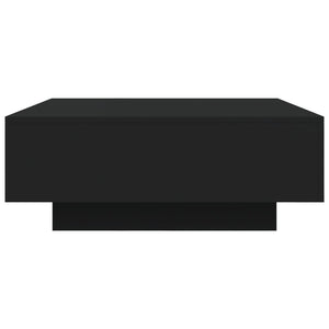 Couchtisch Schwarz mit LED 80x80 cm