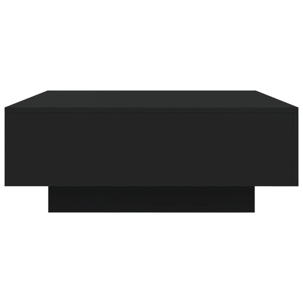 Couchtisch Schwarz mit LED 80x80 cm