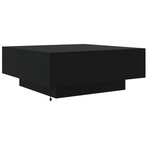 Couchtisch Schwarz mit LED 80x80 cm