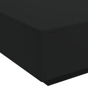 Couchtisch Schwarz mit LED 80x80 cm