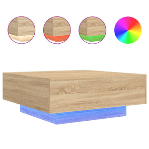 Couchtisch Sonoma Eiche mit LED 80x80 cm