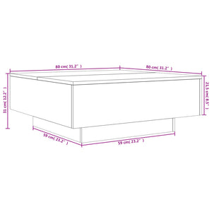Couchtisch Sonoma Eiche mit LED 80x80 cm