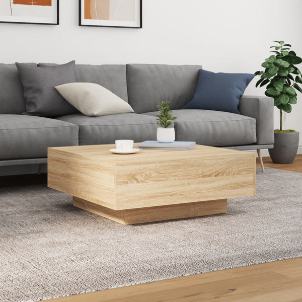 Couchtisch Sonoma Eiche mit LED 80x80 cm
