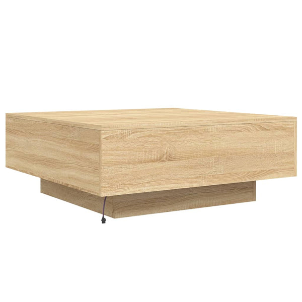 Couchtisch Sonoma Eiche mit LED 80x80 cm