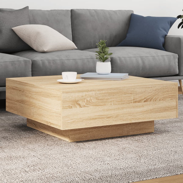 Couchtisch Sonoma Eiche mit LED 80x80 cm