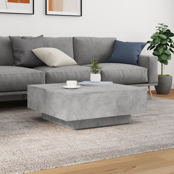 LED Couchtisch Betongrau 80x80 cm