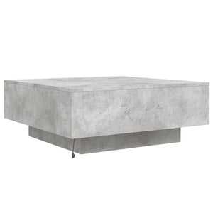 LED Couchtisch Betongrau 80x80 cm