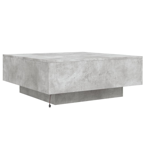 LED Couchtisch Betongrau 80x80 cm
