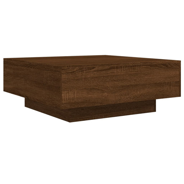 Couchtisch mit LED Braun Eichen-Optik 80x80 cm