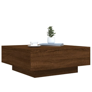 Couchtisch mit LED Braun Eichen-Optik 80x80 cm