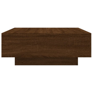 Couchtisch mit LED Braun Eichen-Optik 80x80 cm
