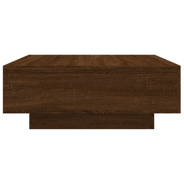 Couchtisch mit LED Braun Eichen-Optik 80x80 cm