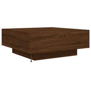 Couchtisch mit LED Braun Eichen-Optik 80x80 cm