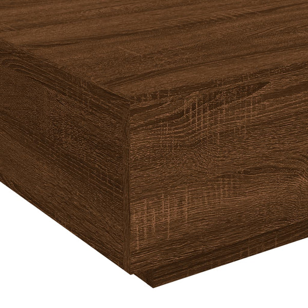 Couchtisch mit LED Braun Eichen-Optik 80x80 cm