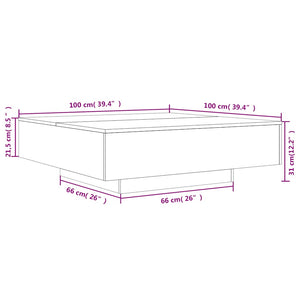 Betongrauer Couchtisch 100x100 cm