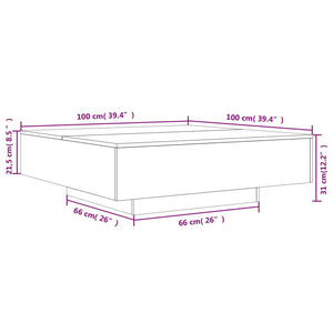 Couchtisch Braun Eichenoptik 100x100 cm