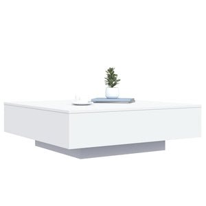 Couchtisch Weiß mit LED 100x100 cm