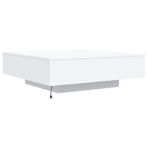 Couchtisch Weiß mit LED 100x100 cm