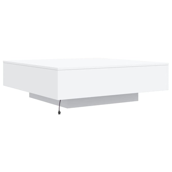 Couchtisch Weiß mit LED 100x100 cm