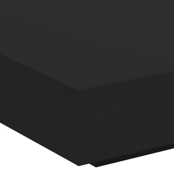 Schwarzer Couchtisch mit LED-Leuchten 100x100 cm