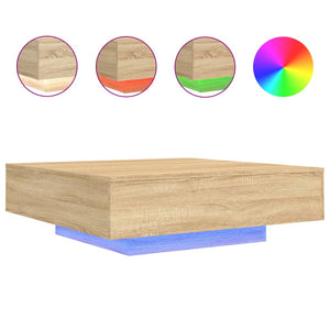 LED Couchtisch Sonoma-Eiche 100x100 cm