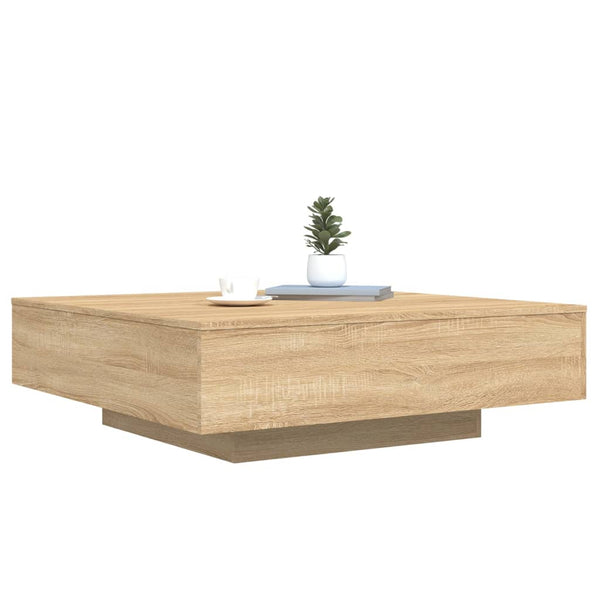 LED Couchtisch Sonoma-Eiche 100x100 cm