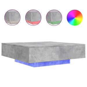 Betongrauer Couchtisch mit LED-Beleuchtung