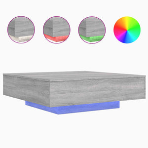 Couchtisch mit LED Grau Sonoma 100x100 cm