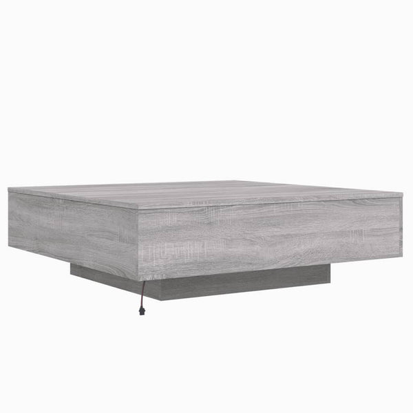 Couchtisch mit LED Grau Sonoma 100x100 cm