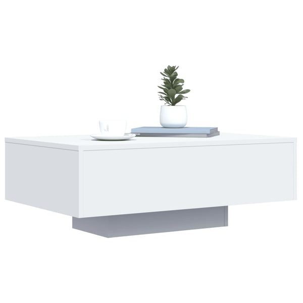 LED Couchtisch Weiß 85x55 cm