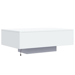 LED Couchtisch Weiß 85x55 cm