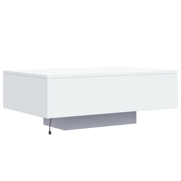LED Couchtisch Weiß 85x55 cm