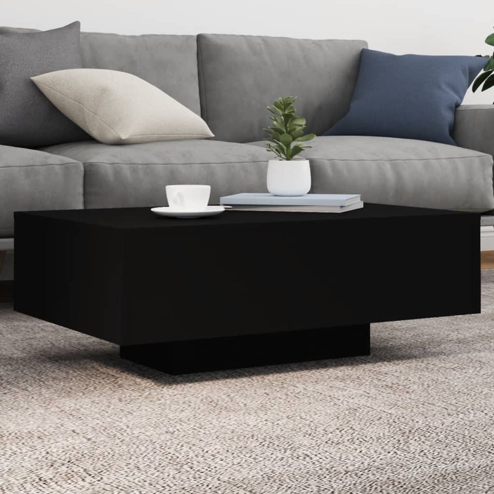 Couchtisch mit LED Schwarz 85x55 cm