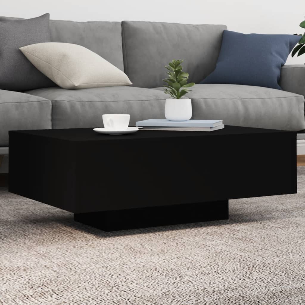 Couchtisch mit LED Schwarz 85x55 cm