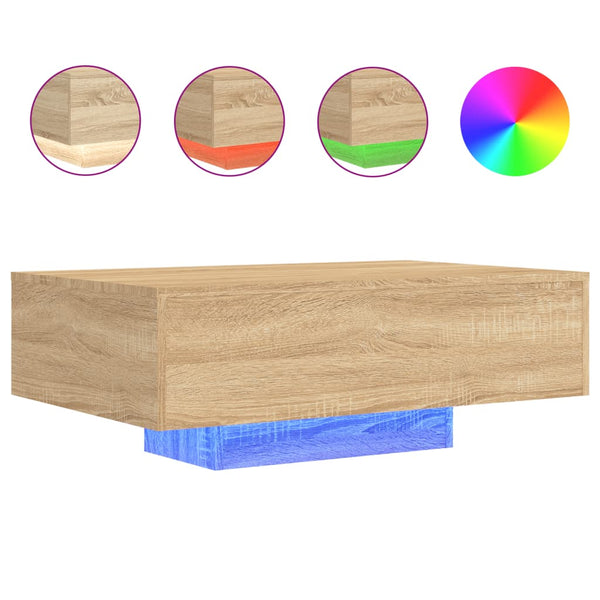 LED Couchtisch Sonoma Eiche 85x55 cm
