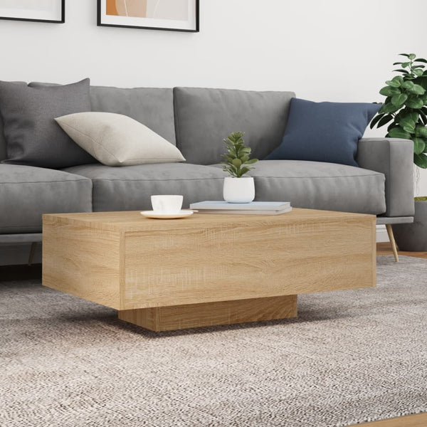 LED Couchtisch Sonoma Eiche 85x55 cm